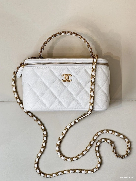 First Bag Ru WITH CHANEL VANITY SMALL CHAIN-16x9.5x8cm CHANELASSIC 0715